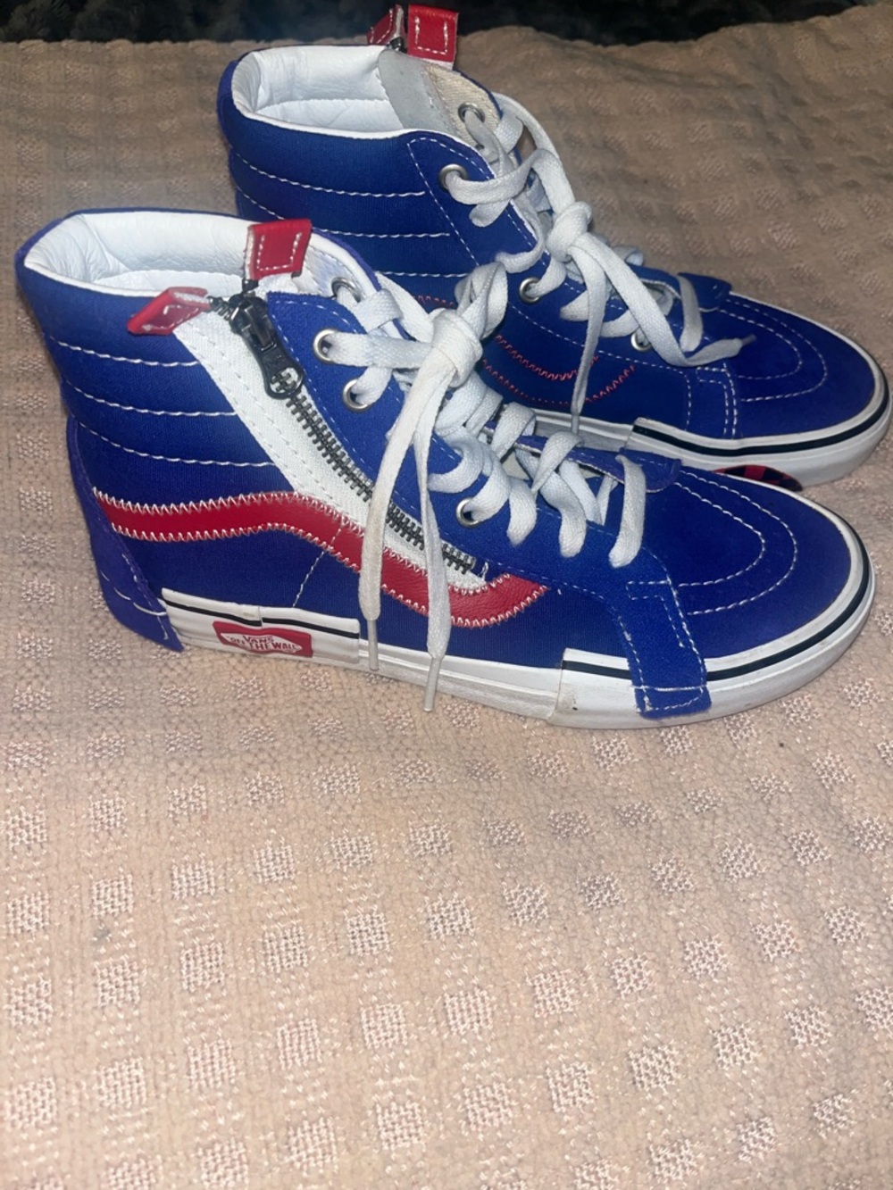 Vans High-Top Sneakers in Blue with Red Stripe Reissue 1966